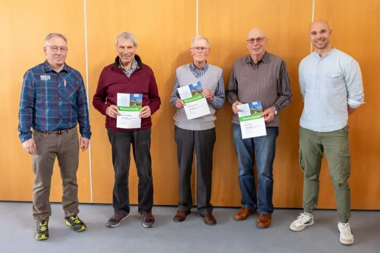© 60 Jahre - v.l.n.r. Klaus Hassler, Eugen Knupfer, Karl Ackermann, Franz Kopf, Philippe Pieper