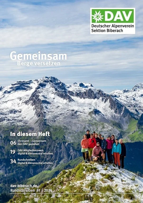 Cover des Rundschreiben 2022 der DAV Sektion Biberach | © DAV Biberach