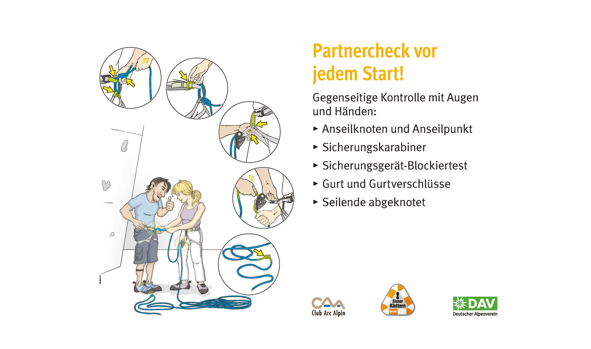 Kletterregel Nummer zwei: Partnercheck vor jedem Start | © DAV